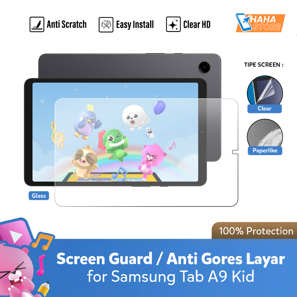 Samsung Galaxy Tab A9 A9+ Kids Edition Anti Gores Screen Guard Tempered Glass Layar Tablet Paperlike