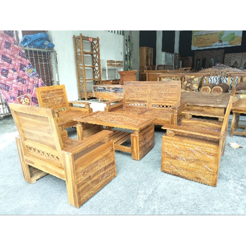Kursi Tamu Kayu Jati Koper 2111+ Meja Kursi Tamu Jogja