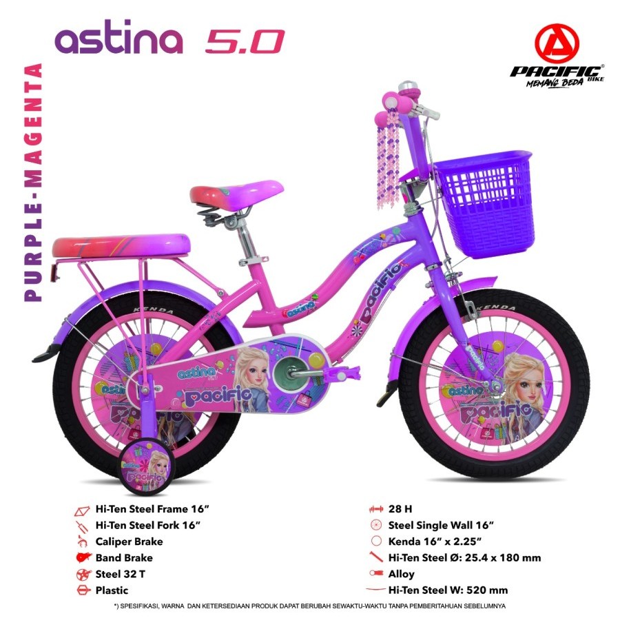 Sepeda Anak Perempuan PACIFIC ASTINA 5.0 / sepeda mini anak murah