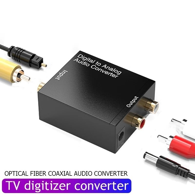 Toslink Optical Coaxial to RCA TV Suara ke Amplifier Converter Digital