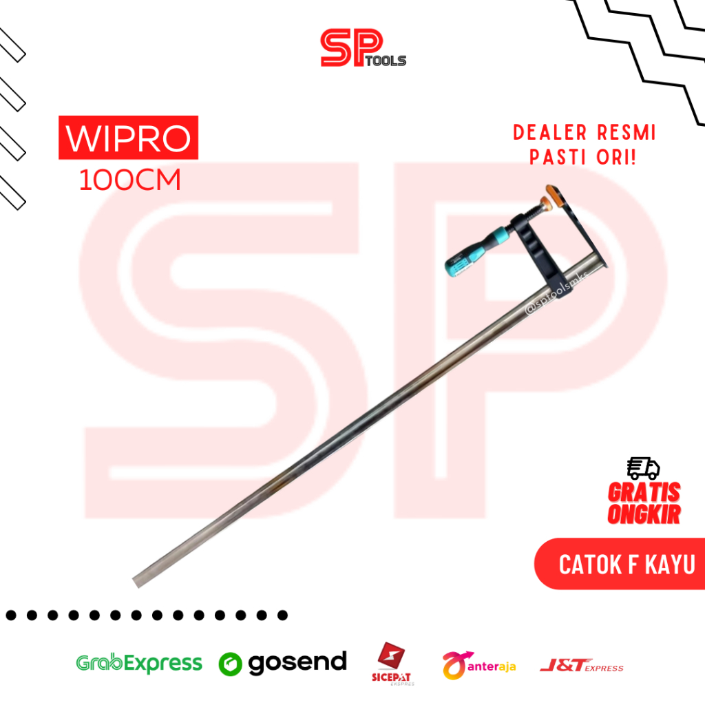 CATOK F KAYU / KLEM / CLAMP JEPIT KAYU MODEL F HEAVY DUTY WIPRO 100CM