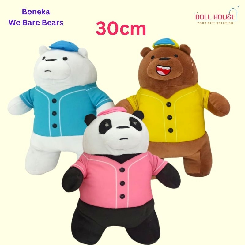 Boneka We Bare Bears / Boneka Panda / Boneka Ice Bear / Boneka Grizz Bear / Boneka Beruang Bare Bear