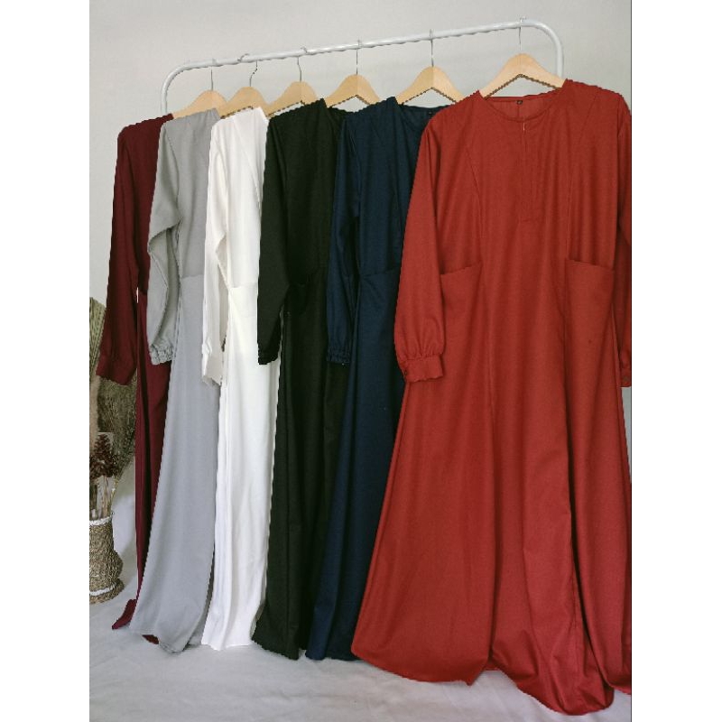 Baju Muslim wanita/Gamis Dewasa Polos Simpel katun Toyobo fodu Premium/ Gamis