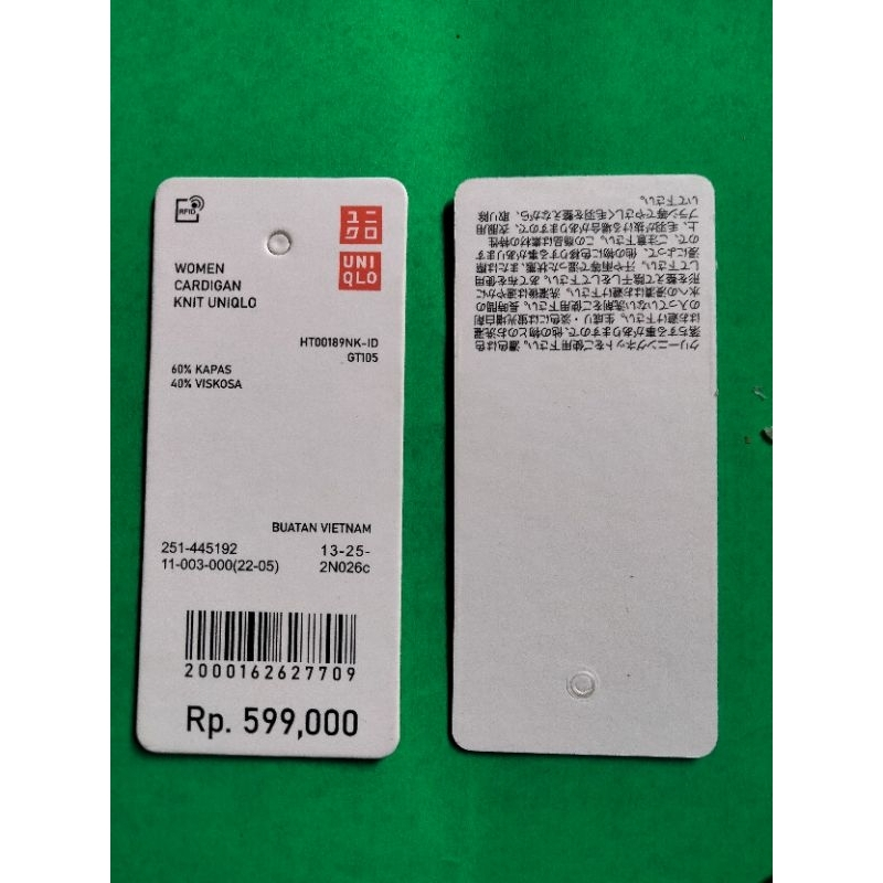 

HANGTAG UNIQLO SUPER PREMIUM TEBAL 800 GSM