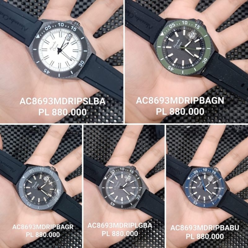 Jam AC8693 Rubber || Alexandre Christie Pria AC 8693 MD Original