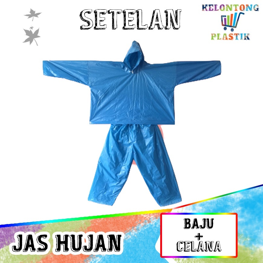 Jas hujan plastik LDPE BAMBU Setelan tebal murah Ponco Terusan