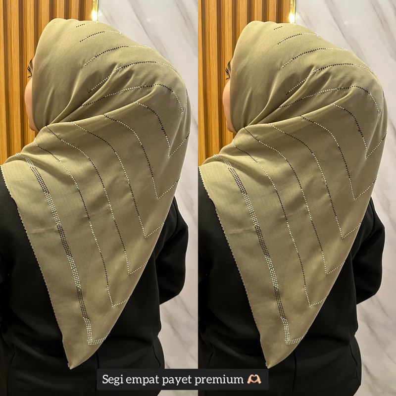 hijab segi empat payet pres mewah