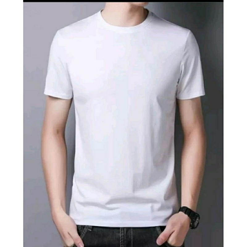 KAOS POLOS PRIA WANITA/KAOS POLOS LEHER V-NECK/KAOS POLOS LEHER O-NECK/KAOS DISTRO LENGAN PENDEK