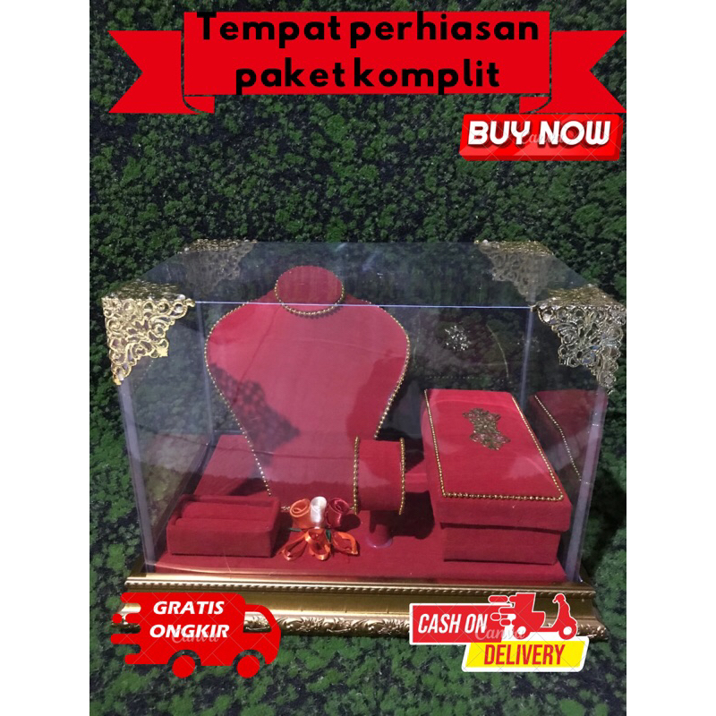 kotak hantaran perhiasan pernikahan kalung uang gelang dan cincin perhiasan cincin kalung gelang / k