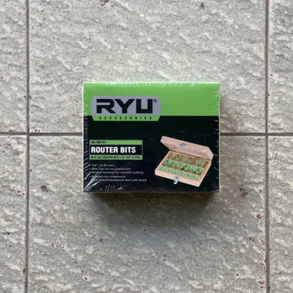RYU MATA PROFIL TRIMMER KAYU SET 12PCS / MATA TRIMMER ROUTER KAYU RYU