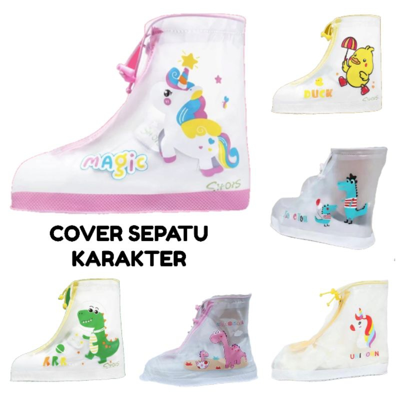 Cover Sepatu Hujan Anak Karakter Anti Basah Sepatu Boot Hujan