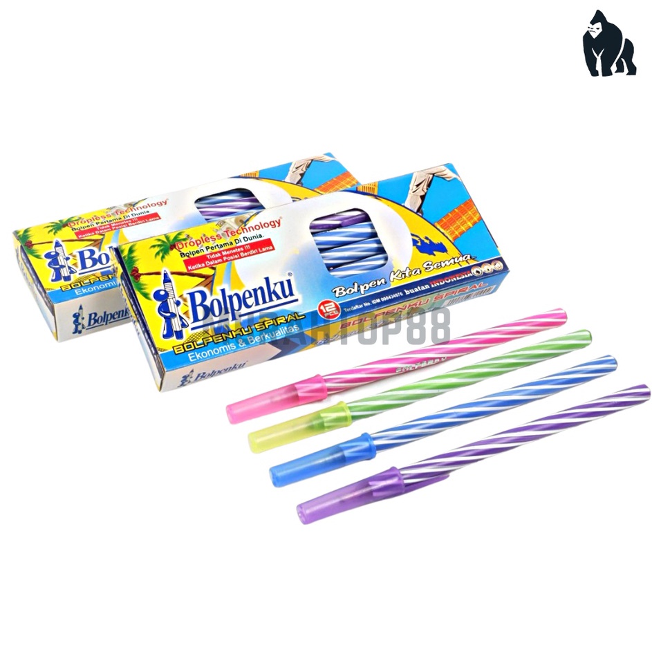 

Best Pulpen Lilin Bolpenku Pen Ulir Spiral Grip Semi Gel Murah PER LUSIN