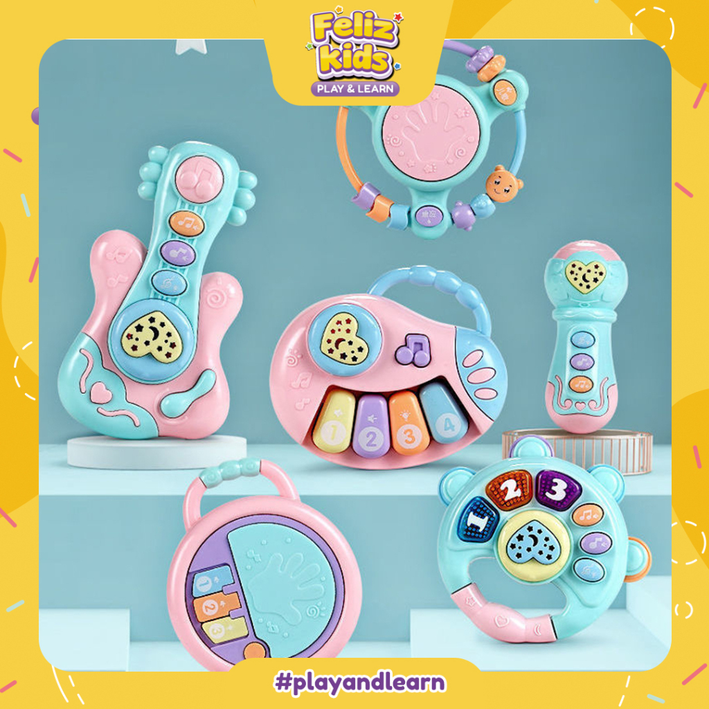 [FELIZKIDS] [FK87] Mainan Bayi Musik /Baby Musical Toys /Mainan Gitar Mic Piano Bayi / Mainan Gengga