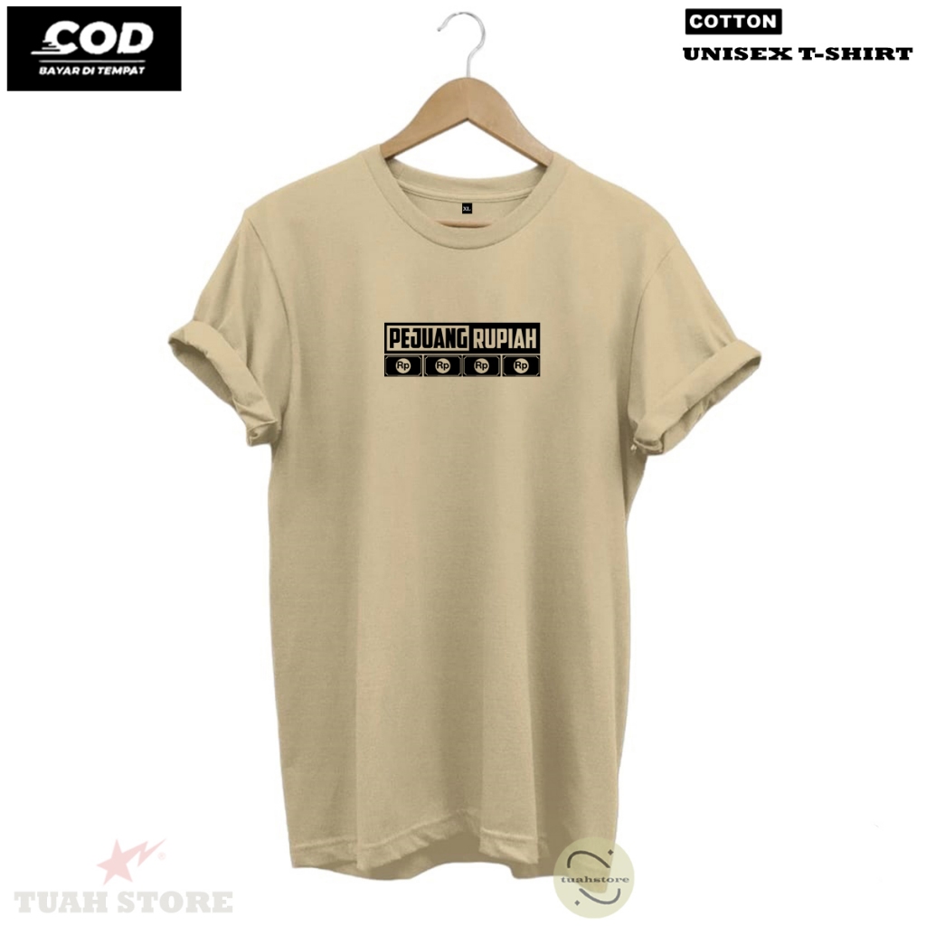 T-Shirt Pria / Baju Kaos / Lengan Pendek / Kaos Distro Logo PEJUANG RUPIAH KOTAK BLACK