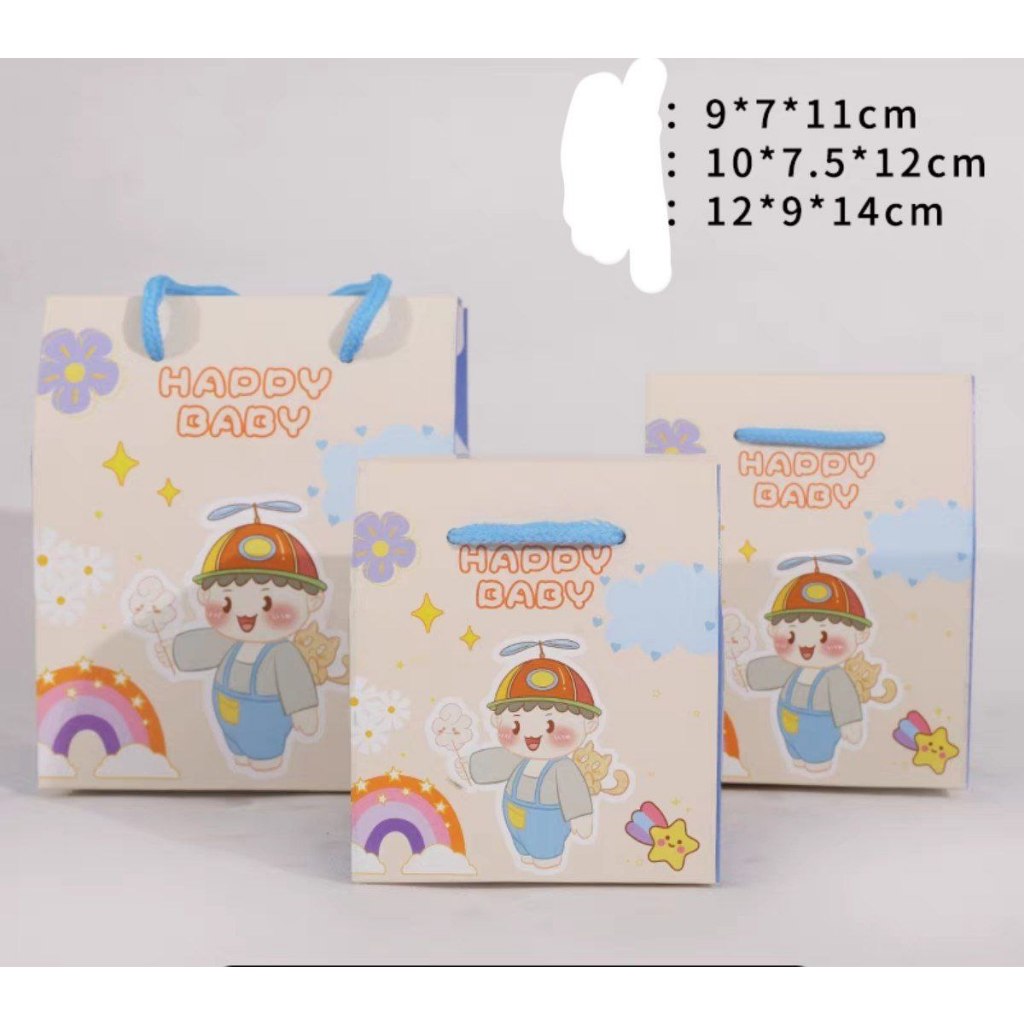 paper bag ulang tahun anak / bingkisan snack anak kotak kado cemilan anak gift box / kotak souvenir 