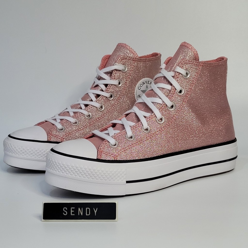 Converse Womens CTAS LIFT HI Original 100% Ori A06907C Ritual Rose White Black Warna Pink Prism Glit