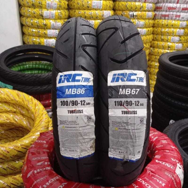 BAN LUAR MOTOR MATIC METIK [ IRC ] MB86 100/90 & MB67 110/90 RING 12 TUBLES TUBELESS - SCOOPY ESP NE