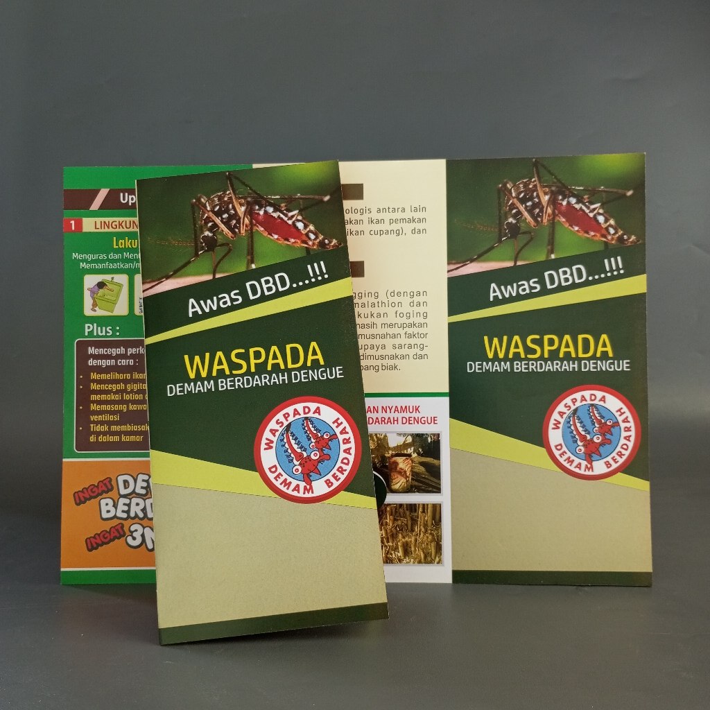 Leaflet/brosur Waspada Demam Berdarah Dengue dan Upaya Pencegahan DBD - Awas DBD. Isi 25 Lembar.