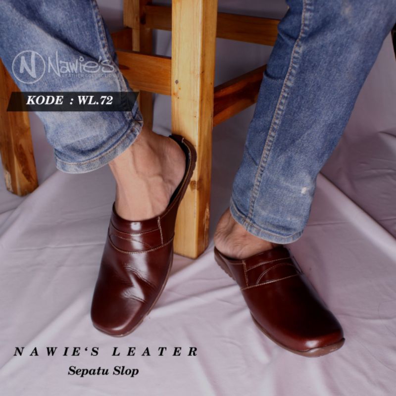 [Nawies Leather] SEPATU SLOP KULIT ASLI PRIA MURAH - RIFAT SLOP