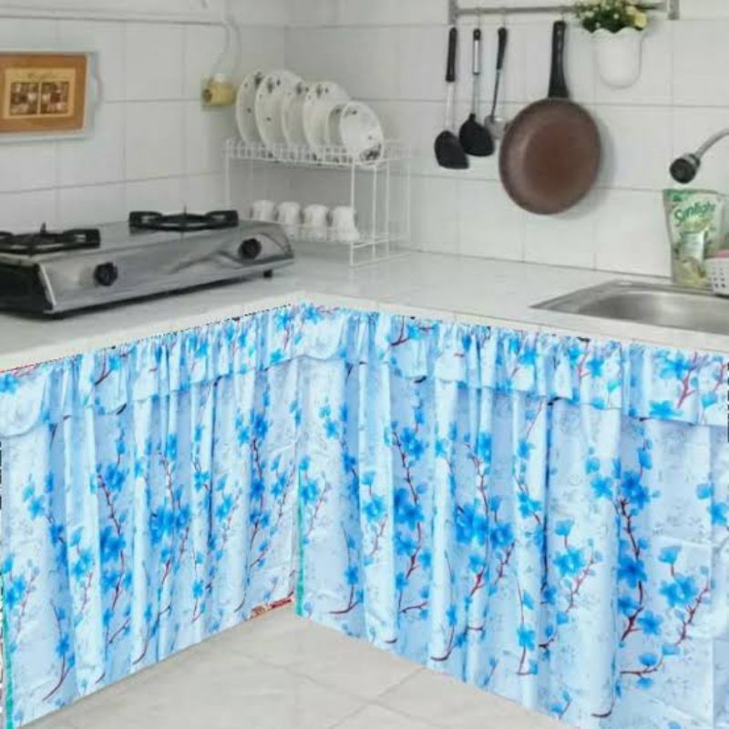 HORDENG / GORDEN KOLONG DAPUR MOTIF SAKURA BIRU
