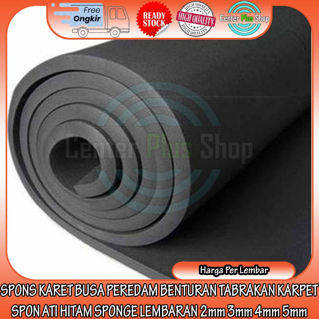 [Instant] Karet Busa Peredam Benturan Spons Tabrakan Karpet Spon Karett Ati Hitam Sponge Lembaran 2m