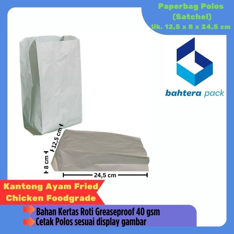 

Paperbag Polos (Satchel Bag) Uk. 12,5 x 8 x 24,5 cm isi 500 pcs / 1 rim