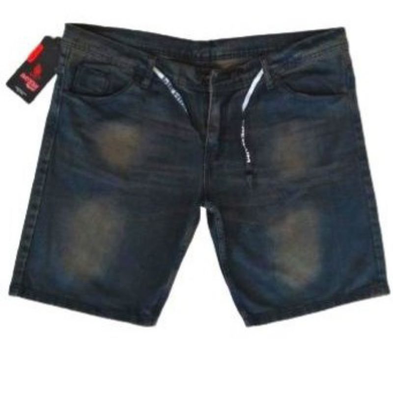 Celana pendek  jeans wisker sobek  pria dewasa ukuran standard sampai Jumbo big size 36-48 lingkar p
