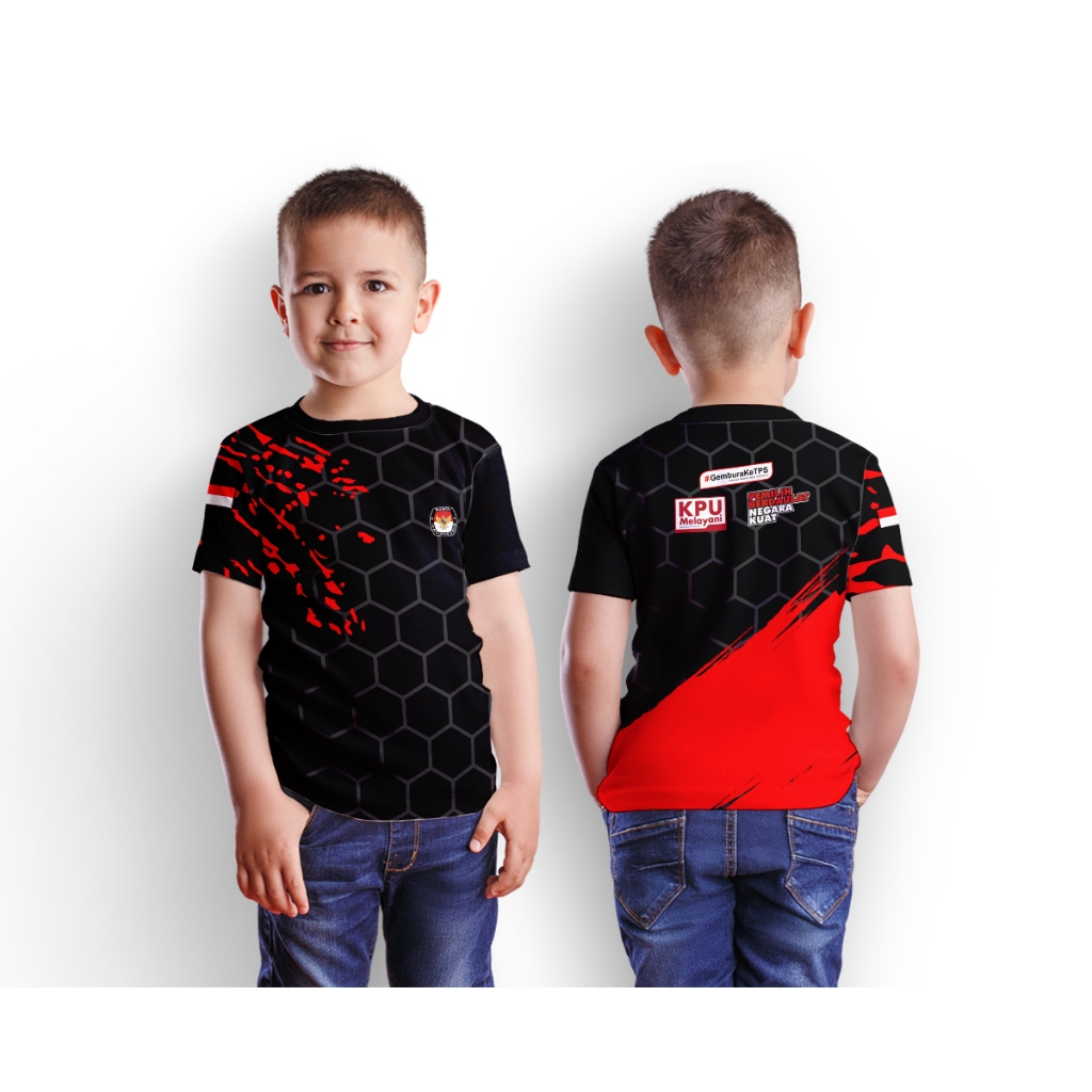 Kaos Baju Anak PEMILU 2024 KPU SEKRETARIAT PPS Custom Fullprint Cowok Sublime 06