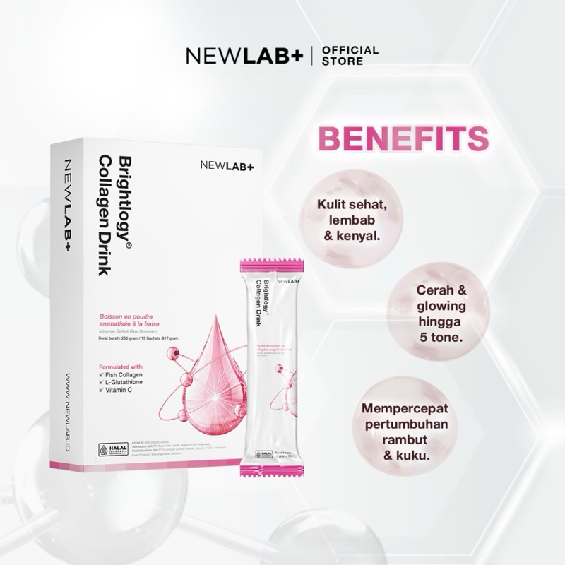 Newlab collagen drink MINI 7 sachet Mini Box Newlab+ Brightlogy kolagen gr gram minuman ori COLLAGEN BRIGHTLOGY powder drink 125gr 7sachet NEWLAB+ NEWLAB travel pack