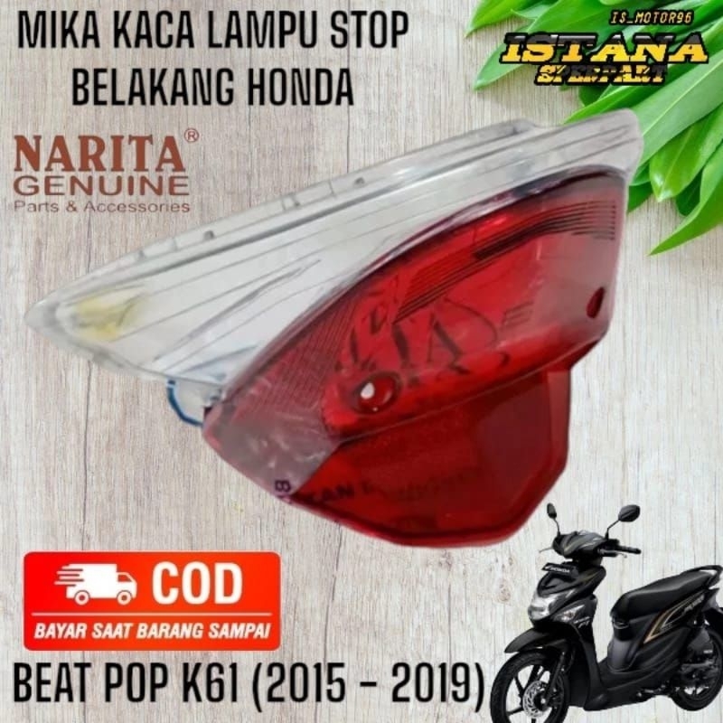 Mika kaca stoplamp lampu rem belakang BEAT POP