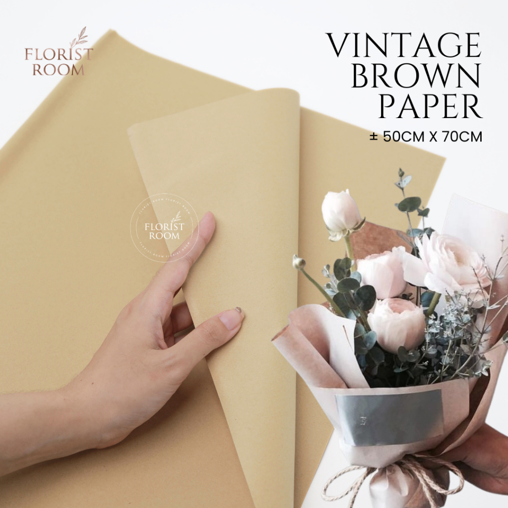 

Vintage Brown Paper 25 lembar - Kertas Bunga - Samson - Craft - DIY - Kado - Gift