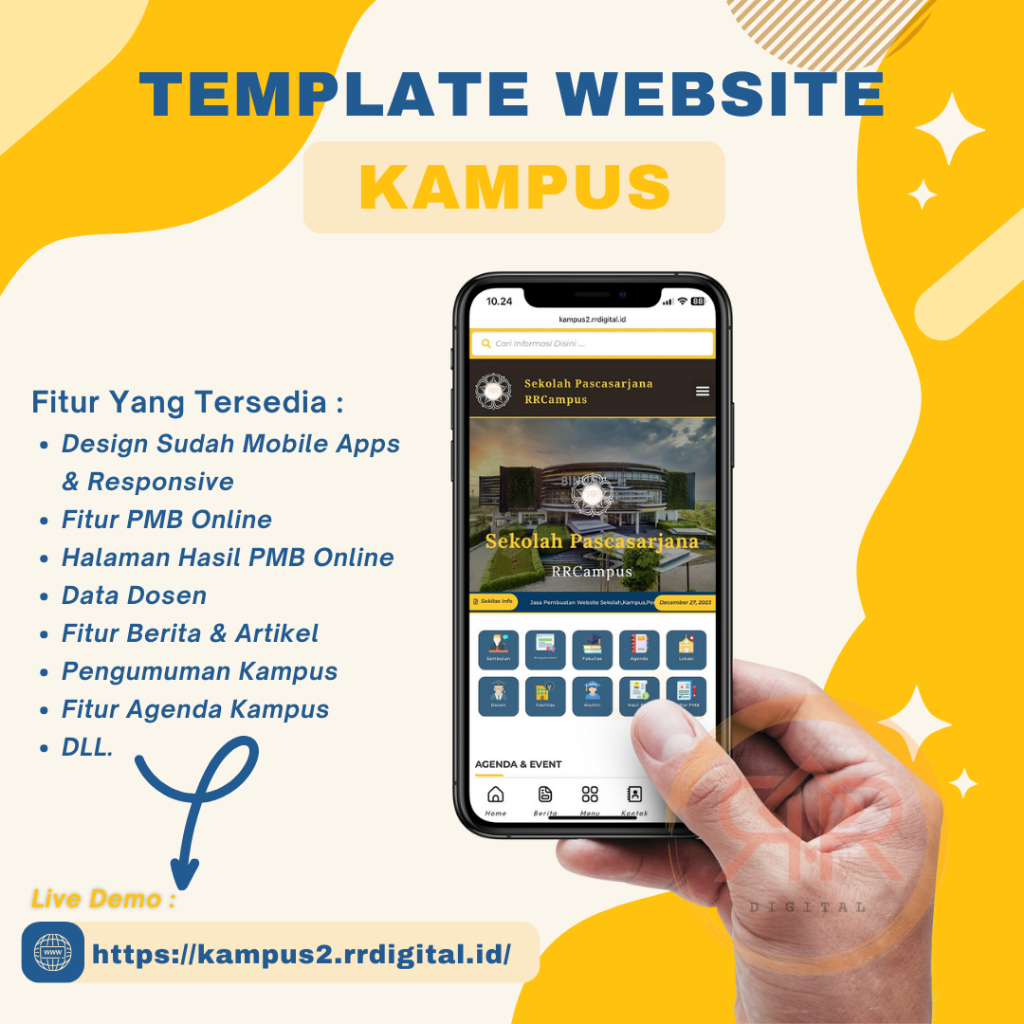 TEMPLATE WEBSITE KAMPUS / SEKOLAH DESIGN MODERN DENGAN WORDPRESS [NEW 2024]