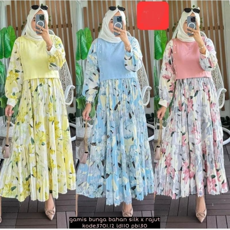 Gamis Rajut Mix Silk Premium Zara