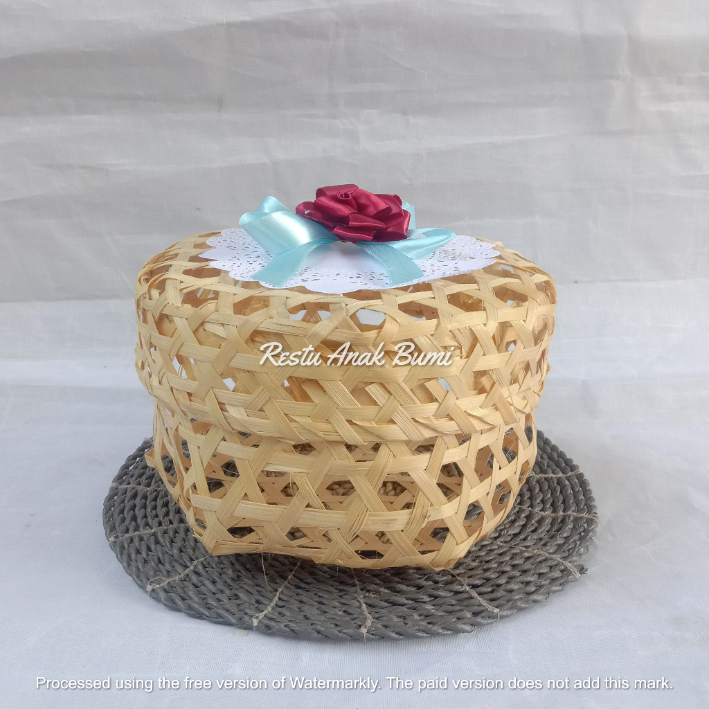 Toples Bambu Hexagonal 23cm | Kue Kering | Kemasan | Packaging Murah | Kado | Hampers | Snack | Leba