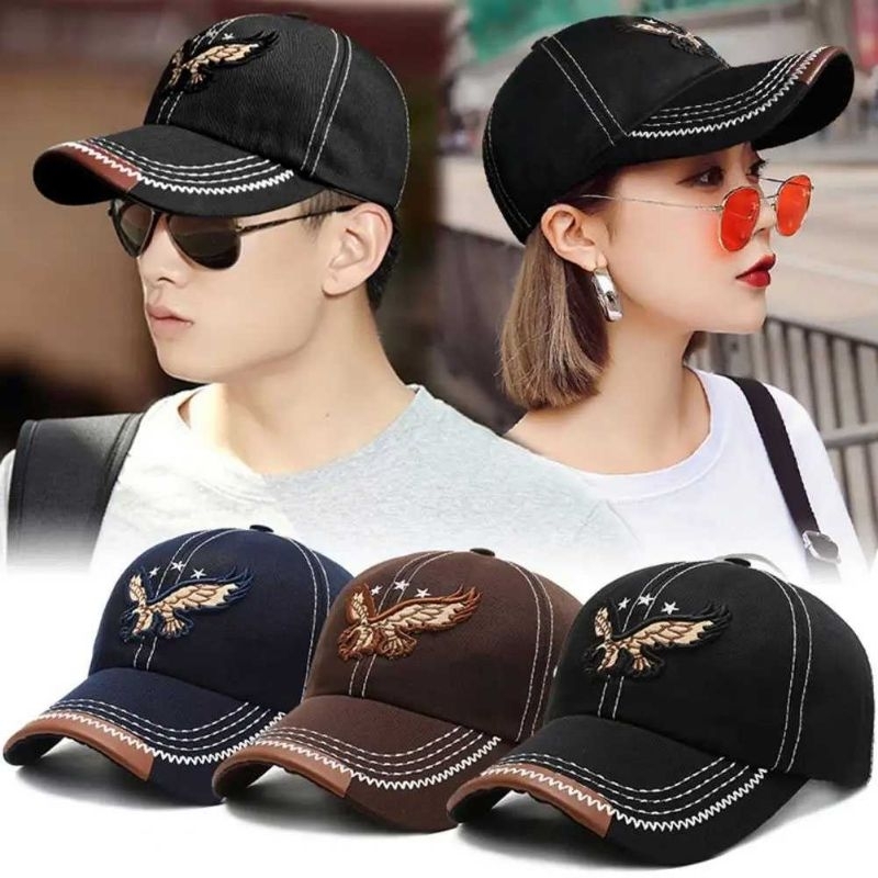 Topi Pria Original Branded Import 100% Terbaru Topi Baseball Unisex Bordir Elang