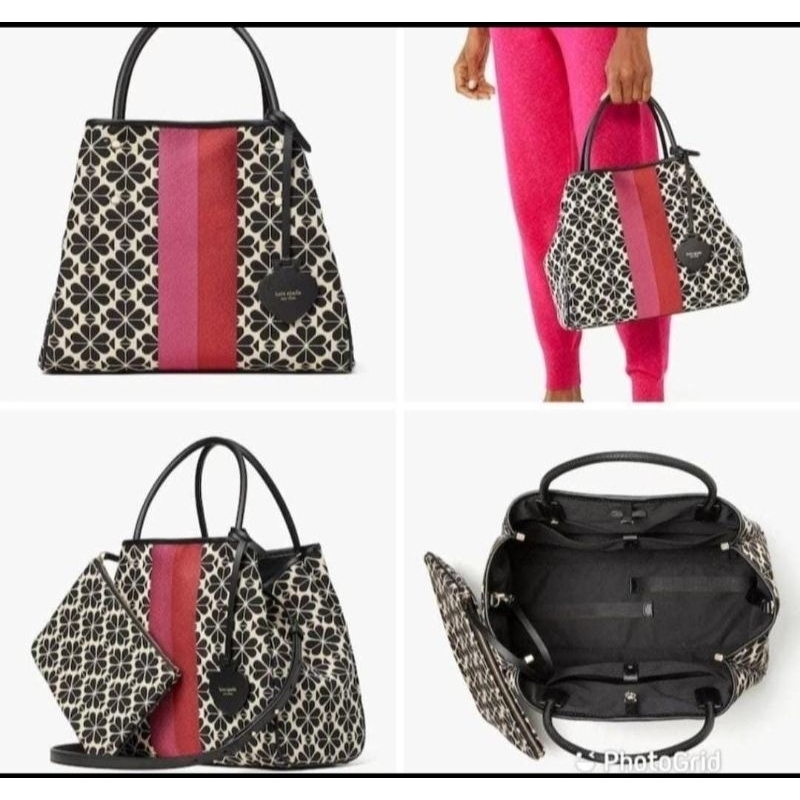 KS Spade Everything jacquard medium tote cream multi
