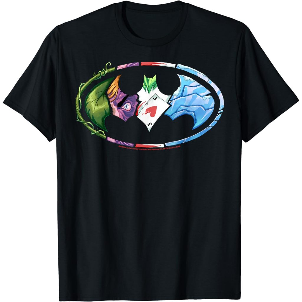 Baju Dewasa DC Comics Batman Villains Logo T-Shirt Fashion Pakaian Atasan Kaos Laki Pria Wanita Mode