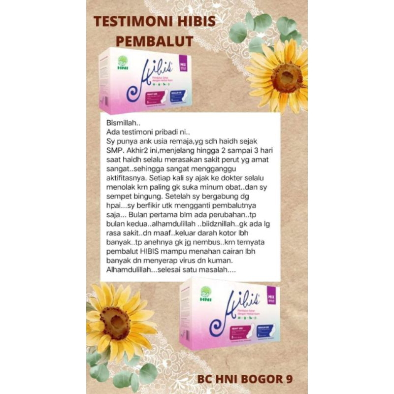 pembalut hibis HNI