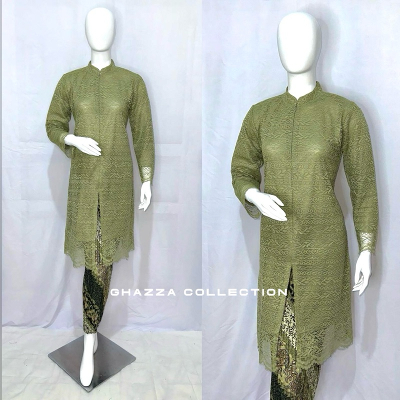 GC - SETELAN KEBAYA BRUKAT JUMBO MODERN LD 130 - KEBAYA MODERN HITAM - KEBAYA MODERN PUTIH - TUNIK B