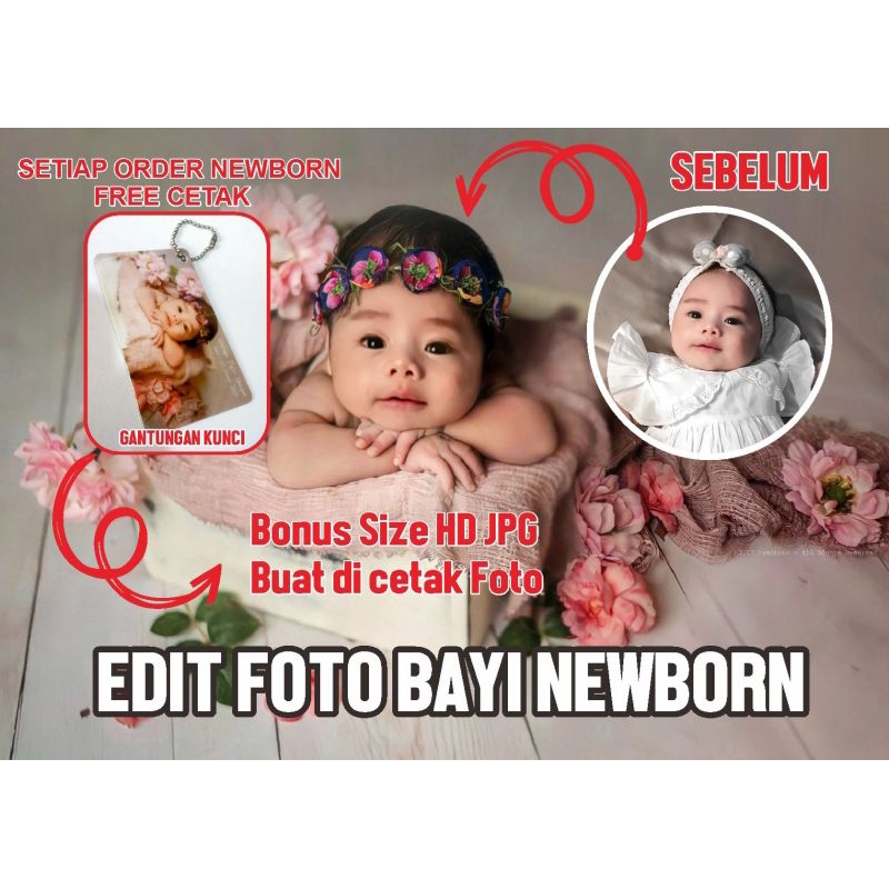 Edit Foto Bayi Newborn Ala Studio/Baby Newborn/Muslim/Adat