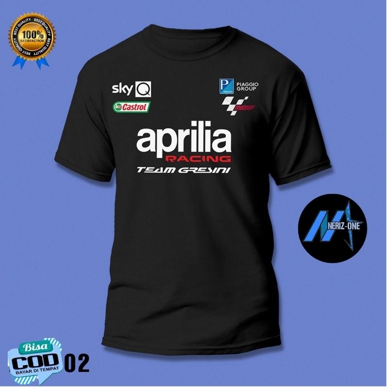 KAOS DISTRO APRILIA RACING TEAM GRESINI ~ BAHAN KATUN COMBED