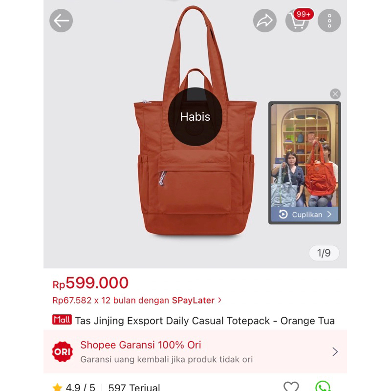 Preloved Totepack - Export bag