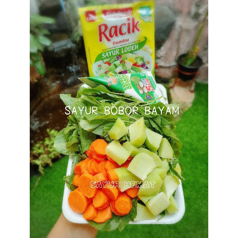 

paket sayur instan - sayur bobor bayam - sayur Hemat