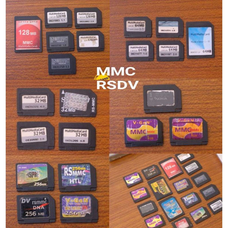 Memory Card MMC RSDV Nokia Ngage QD 6600 6630 7610 9300 9500 1GB 2GB 4GB 16MB 32MB 64MB 128MB 256MB 