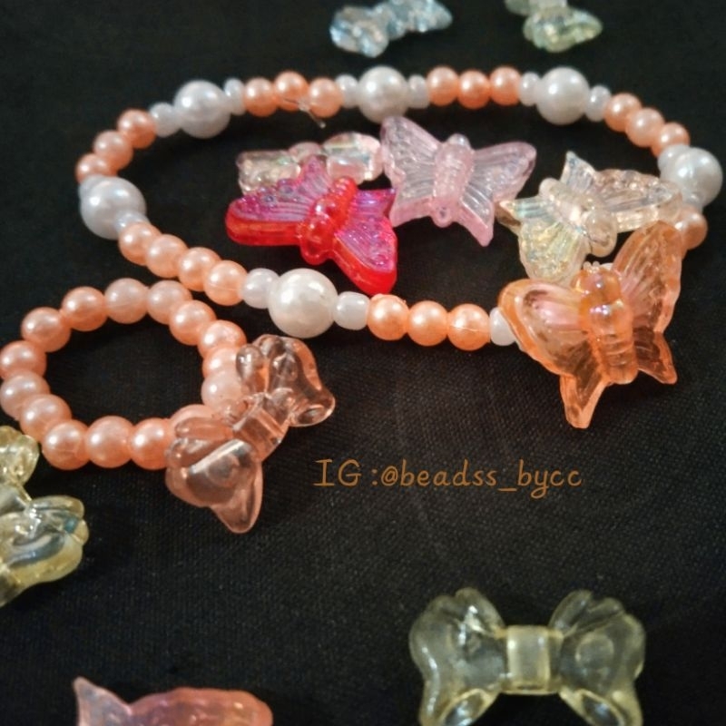 [PRE-ORDER] Set Gelang dan Cincin || Beadss Bracelet and Ring || Butterfly Bracelet || Ribbon Ring