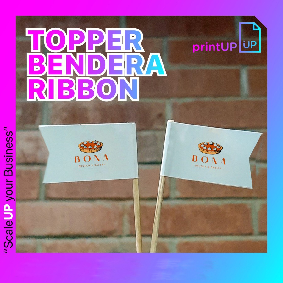 

Topper Bendera Ribbon / Tusuk Gigi Custom Snack / Steak / Topper / Kue