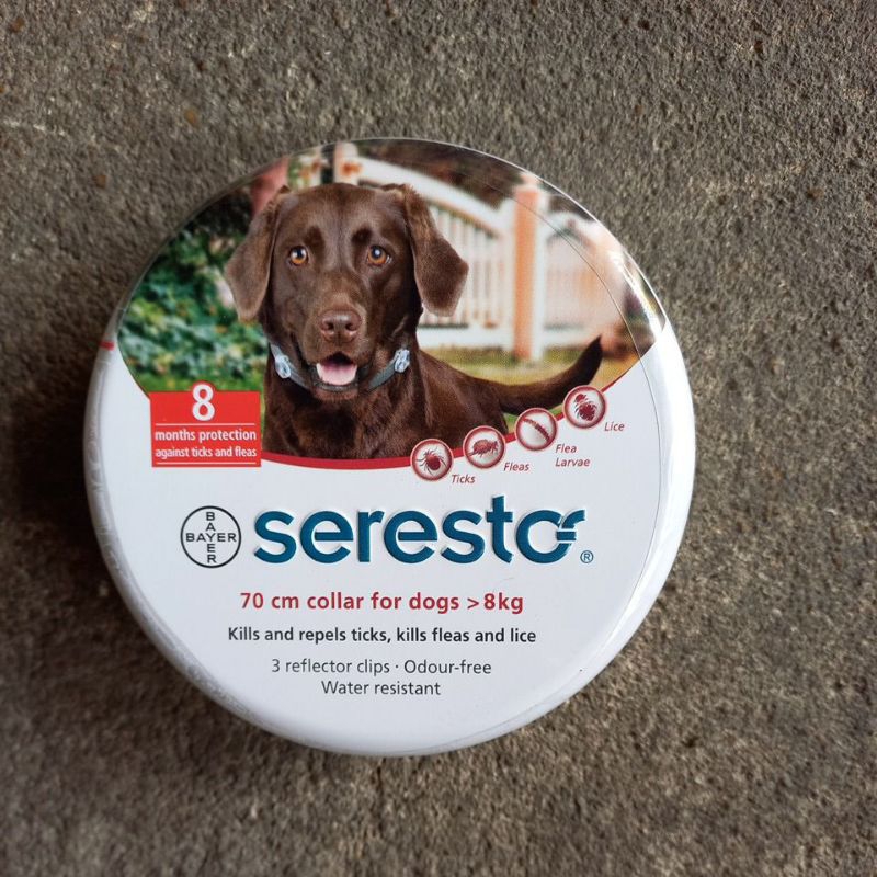 SERESTO kalung anti kutu anjing 8kg, exp 2025