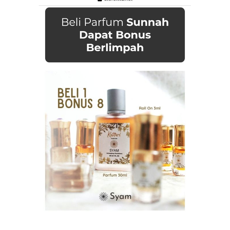PAKET PARFUM SYAM MINYAK KASTURI PERFUME IBADAH NON ALKOHOL 99.99% HALAL DAPAT 9 BOTOL PALING MURAH