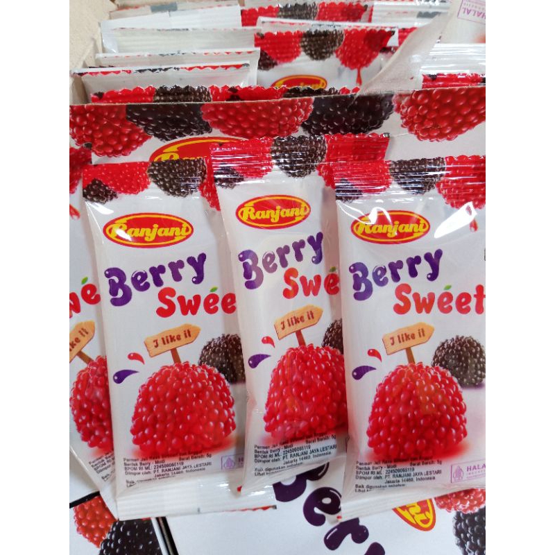 

BERRY SWEET PERMEN JELI RASA STROBERI DAN ANGGUR BENTUK BERRY HITS TERLARIS