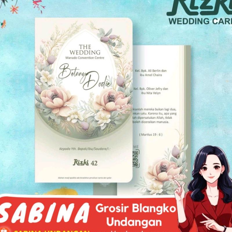 BLANGKO UNDANGAN PERNIKAHAN RIZKI 42 | SABINA UNDANGAN | BLANGKO NIKAH | KERTAS UNDANGAN | KARTU UND